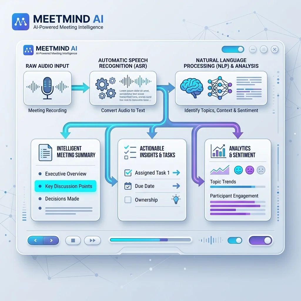 How MeetMind AI Works: From Raw Audio to Actionable Intelligence